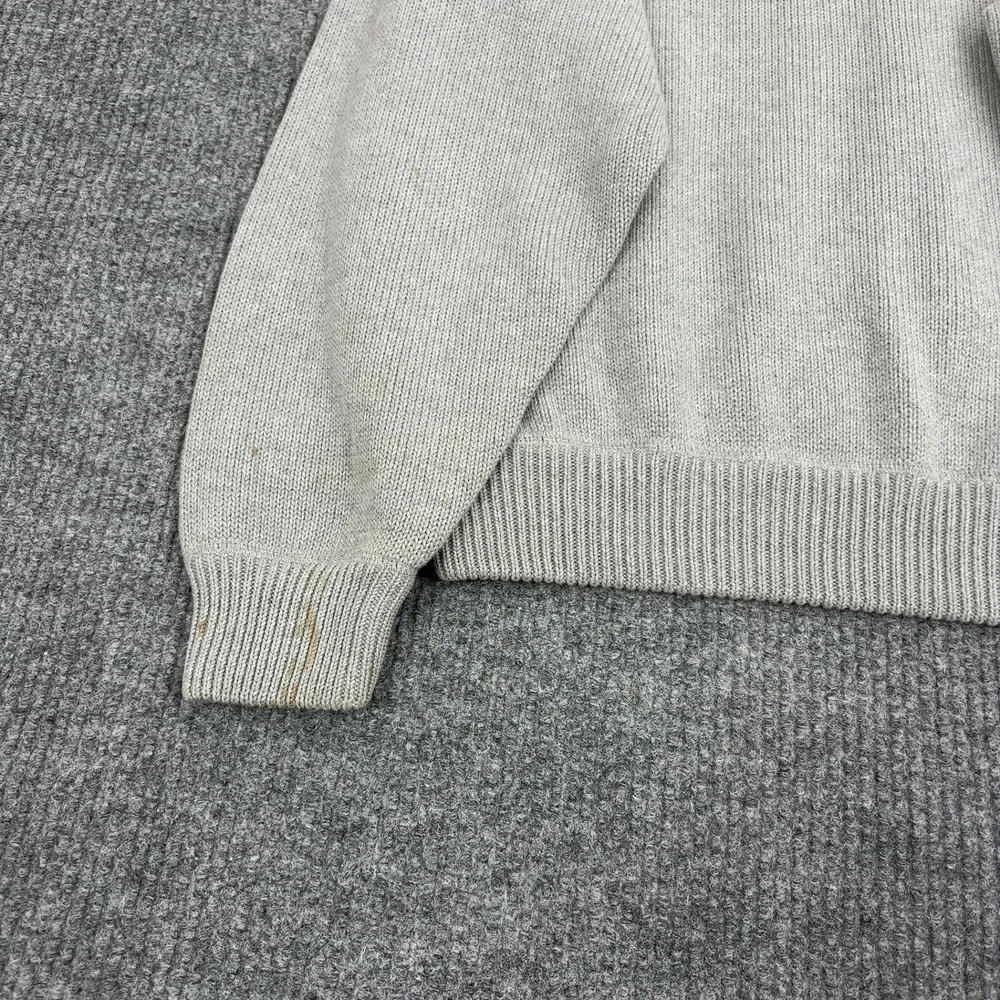 Vintage Eddie Bauer Sweater Mens L Grey Cotton Ribbed Crewneck Gorpcore Outdoor - Picture 8 of 10